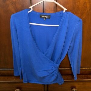 Jones Wear Women's Royal Blue Wrap Blouse